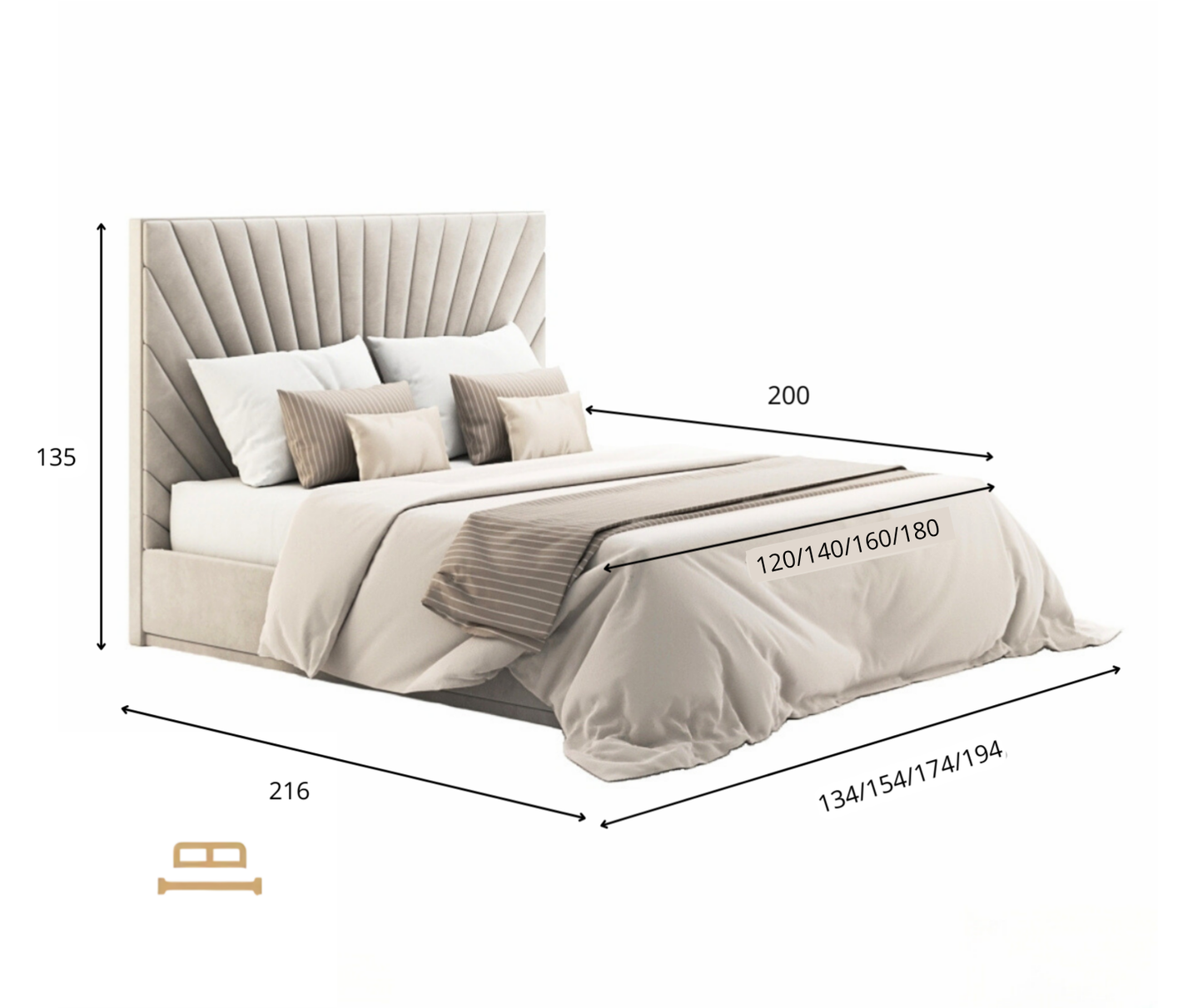 Lucia kõrge pealaua voodi