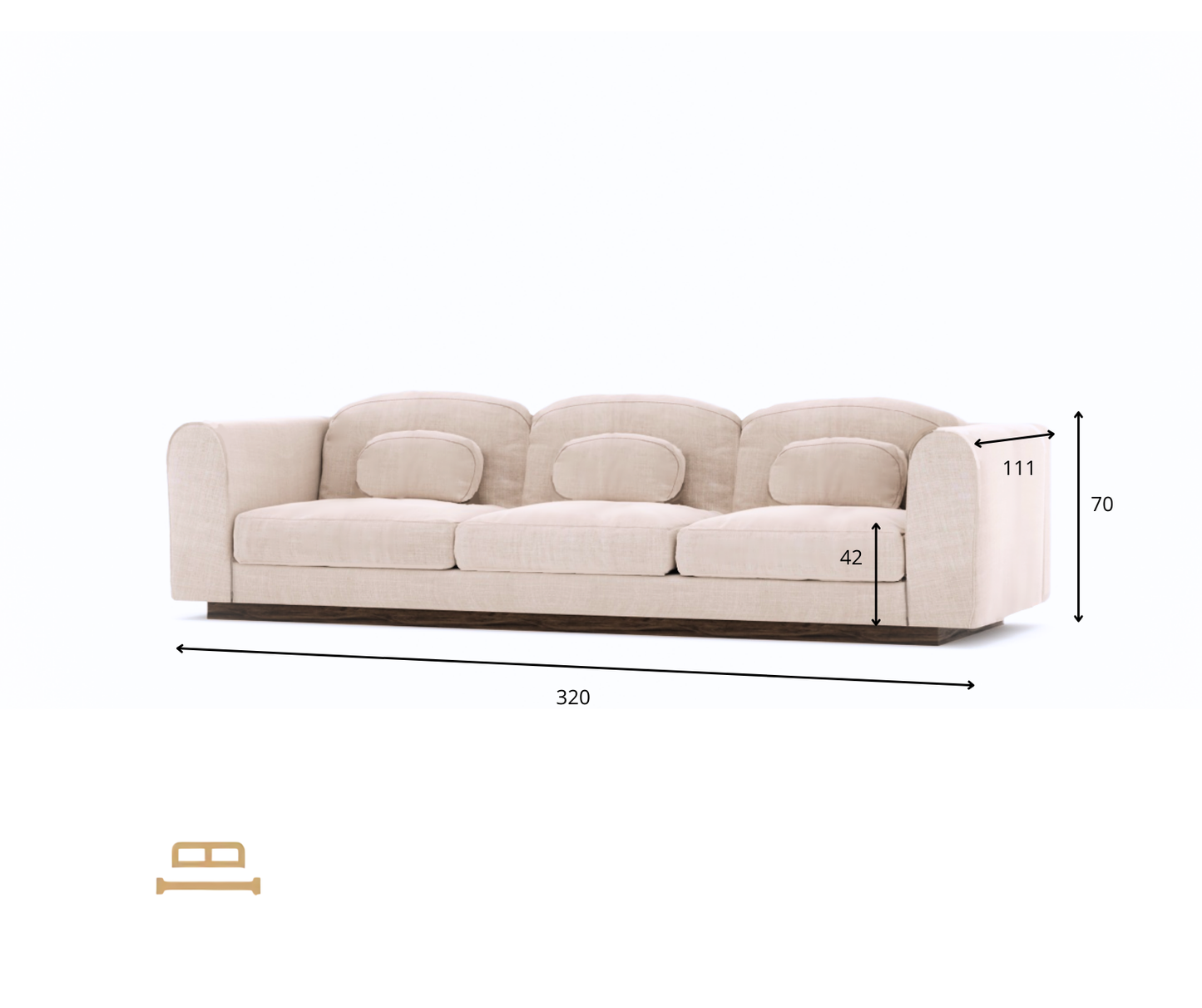 Lumi trīsvietīgais dīvāns