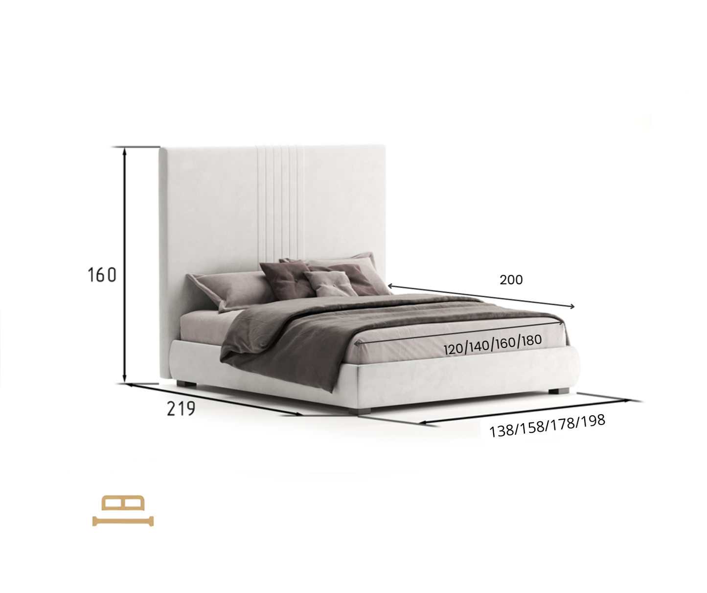 Lova su aukšta galvūgalio „Aurora“