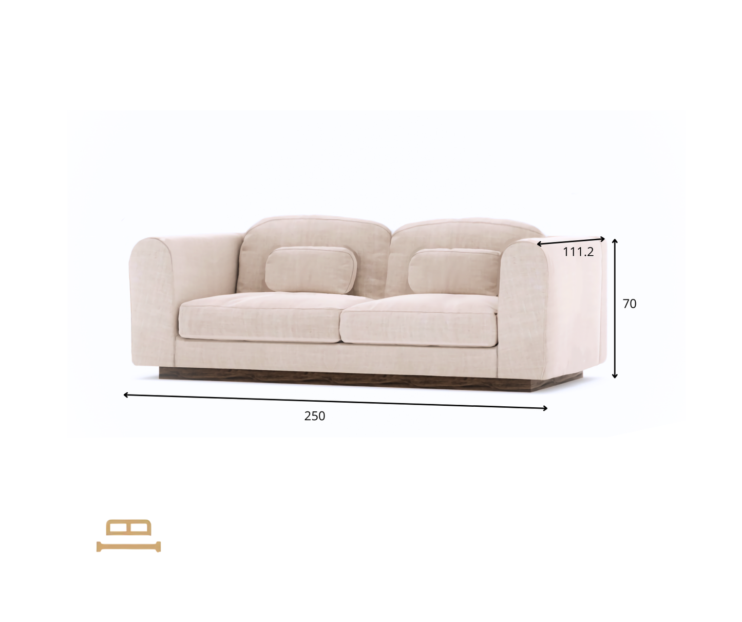 Люми 2-местный диван