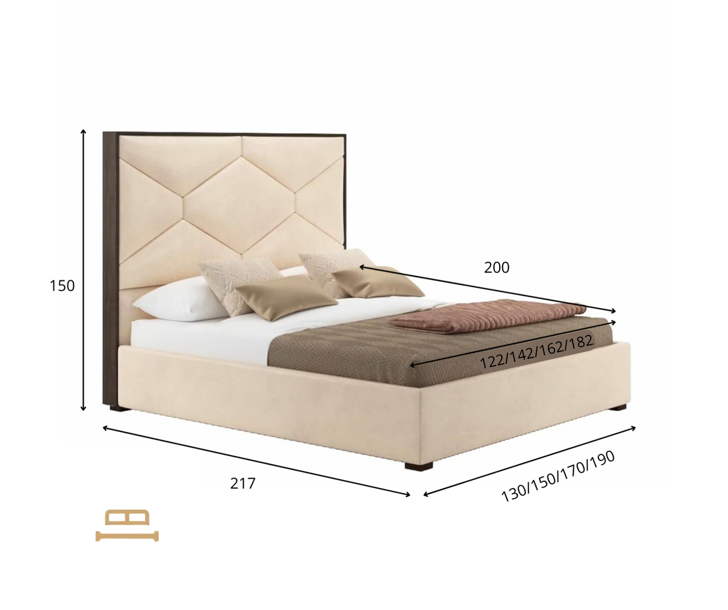 Франческа высокая изголовья кровать