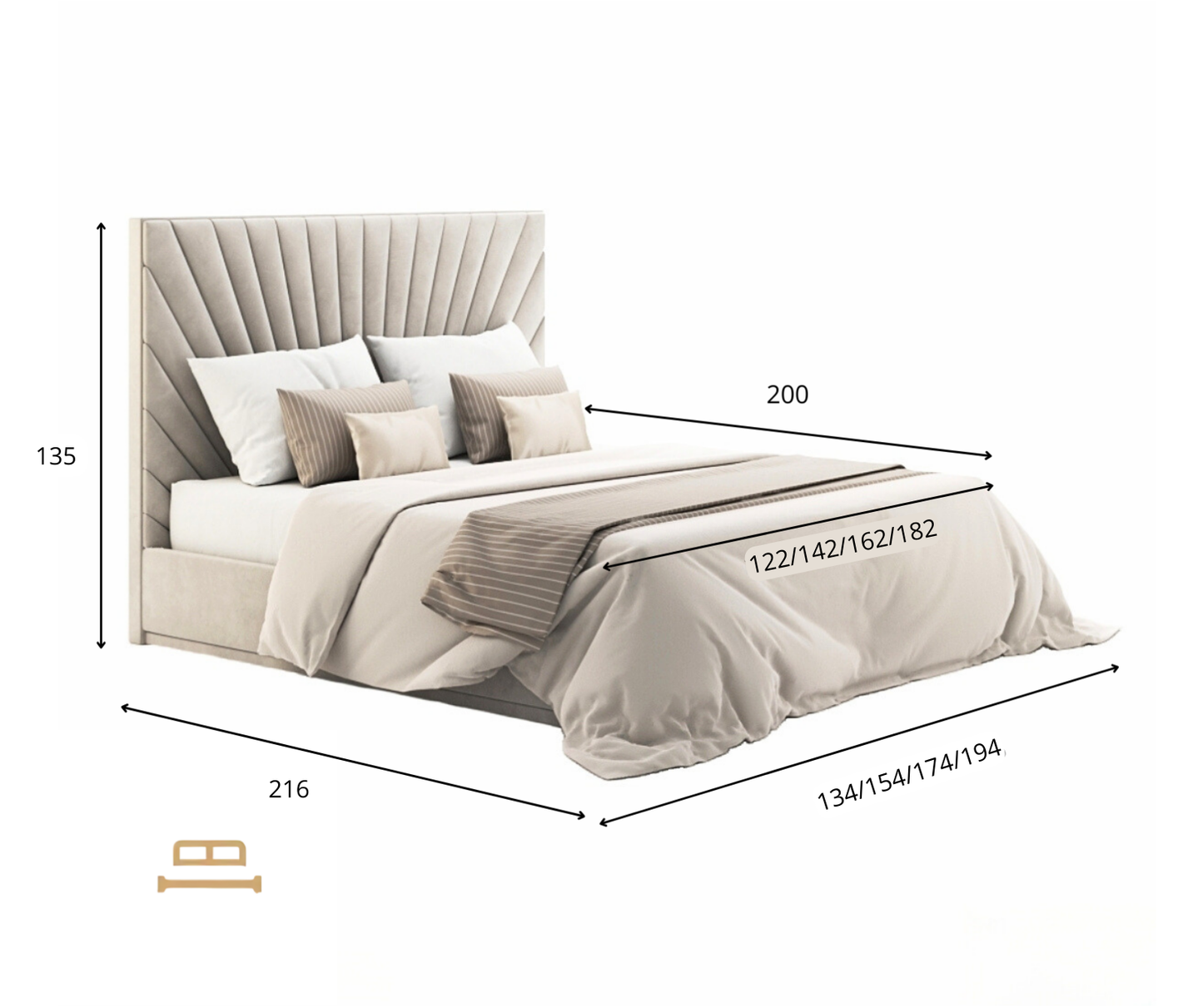 Lucia kõrge pealaua voodi