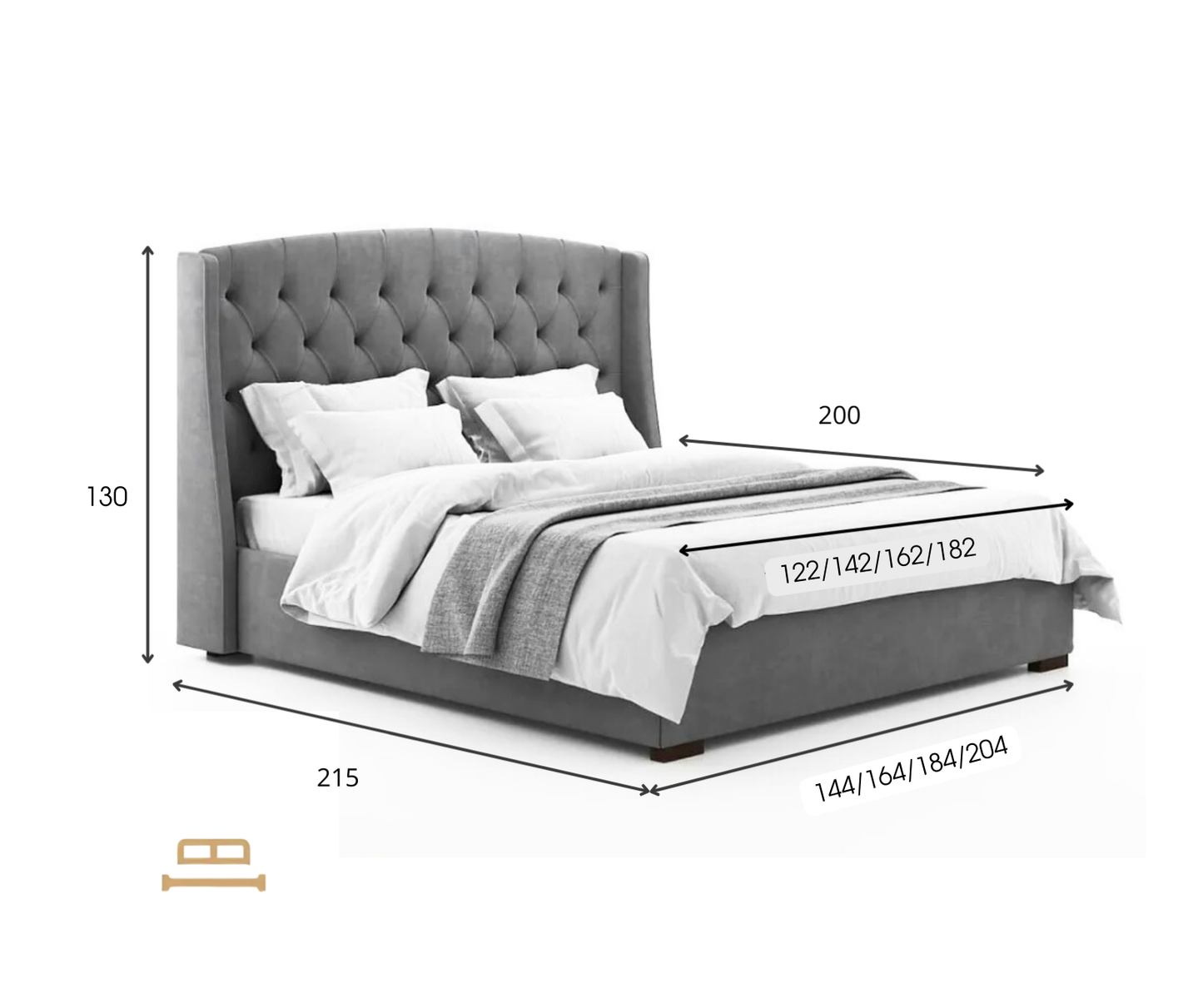 Sophia mygtukų galvūgalio lova