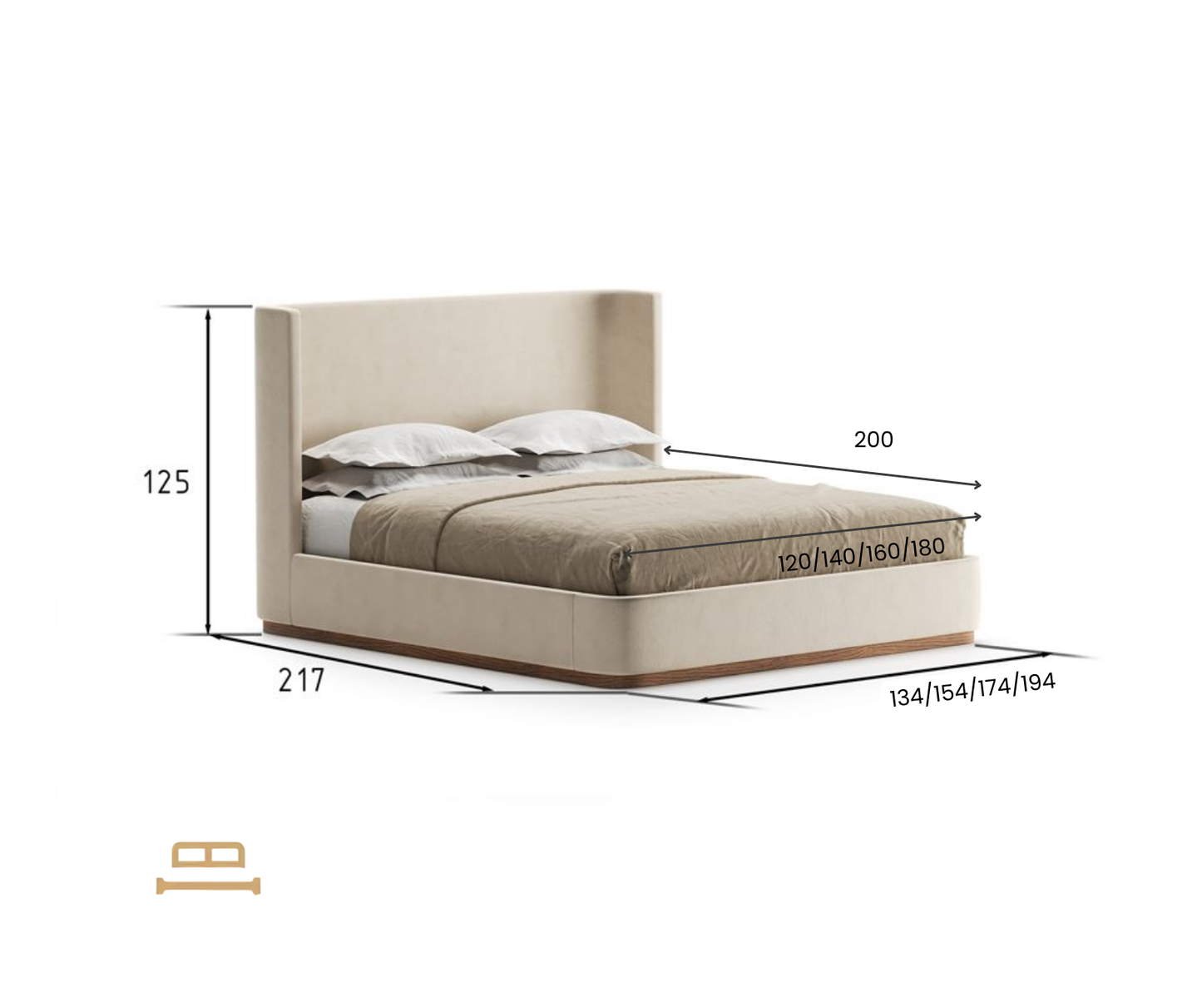 Ēnu gulta ar augstu galvas klāju